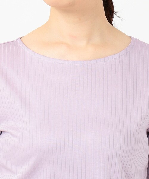 J.PRESS Ladies（J.プレス レディス）の「【WEB限定色あり】コットンリブスムース クルーネックTシャツ（Tシャツ/カットソー・レディース・ライトグレー系/ブルー系・SMALL）」の8枚目の写真