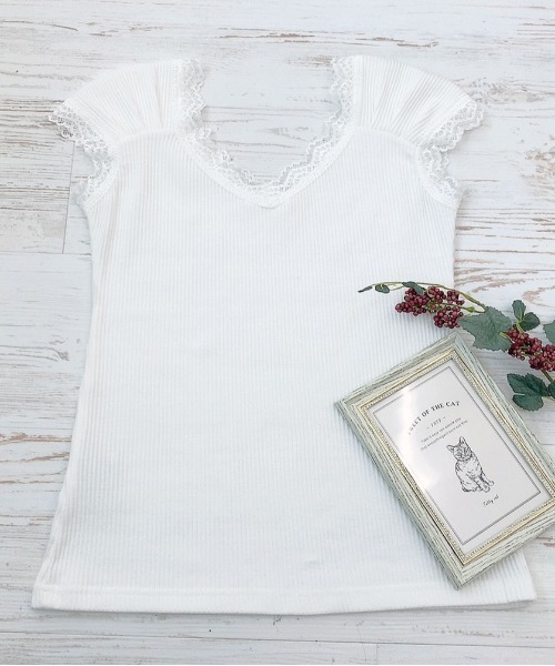 PairPair（ペアペア）の「レースインナー（タンクトップ・レディース・オフホワイト/モカ・FREE）」の2枚目の写真