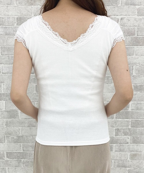 PairPair（ペアペア）の「レースインナー（タンクトップ・レディース・オフホワイト/モカ・FREE）」の7枚目の写真