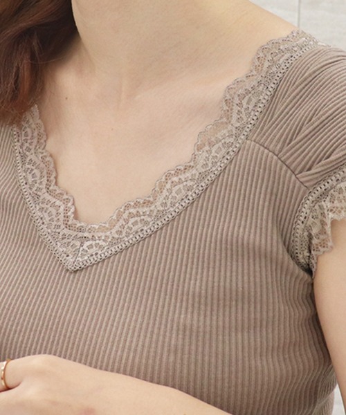 PairPair（ペアペア）の「レースインナー（タンクトップ・レディース・オフホワイト/モカ・FREE）」の13枚目の写真