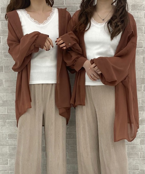 PairPair（ペアペア）の「レースインナー（タンクトップ・レディース・オフホワイト/モカ・FREE）」の18枚目の写真