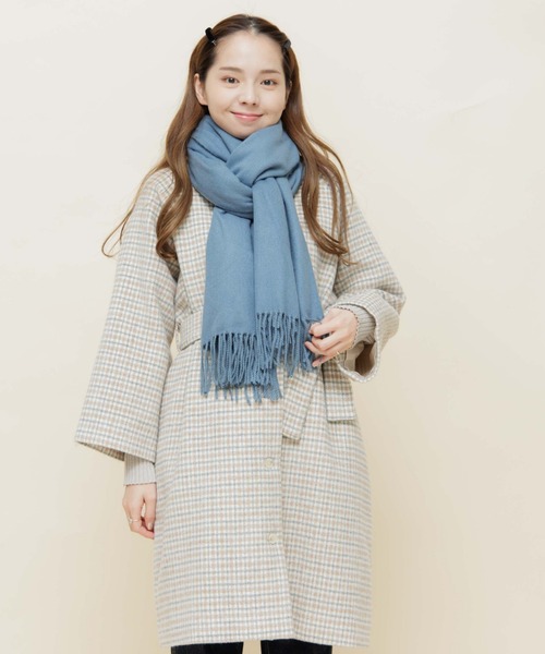 flower(フラワー)の「スムースマフラー(マフラー・レディース・アイボリー/グレー/ベージュ/ブルー/ピンク・FREE)」の6枚目の写真