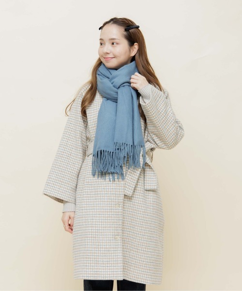 flower(フラワー)の「スムースマフラー(マフラー・レディース・アイボリー/グレー/ベージュ/ブルー/ピンク・FREE)」の7枚目の写真