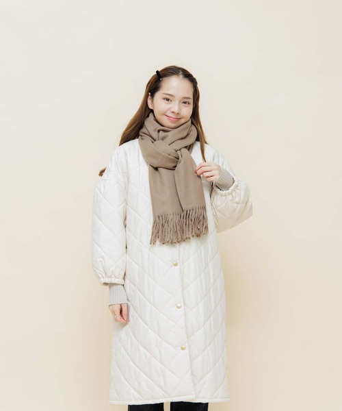 flower(フラワー)の「スムースマフラー(マフラー・レディース・アイボリー/グレー/ベージュ/ブルー/ピンク・FREE)」の9枚目の写真