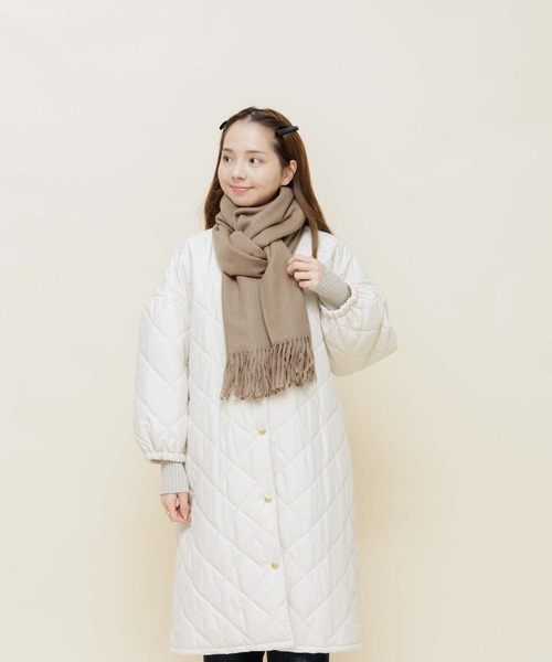 flower(フラワー)の「スムースマフラー(マフラー・レディース・アイボリー/グレー/ベージュ/ブルー/ピンク・FREE)」の10枚目の写真