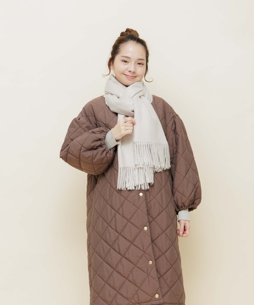 flower(フラワー)の「スムースマフラー(マフラー・レディース・アイボリー/グレー/ベージュ/ブルー/ピンク・FREE)」の15枚目の写真