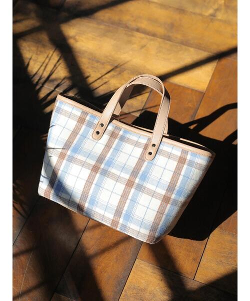 AMERICAN HOLIC（アメリカンホリック）の「チェック柄トート（トートバッグ・レディース・ブラック/ベージュ/オフホワイト・FREE）」の5枚目の写真