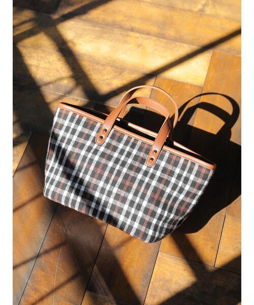 AMERICAN HOLIC（アメリカンホリック）の「チェック柄トート（トートバッグ・レディース・ブラック/ベージュ/オフホワイト・FREE）」の6枚目の写真