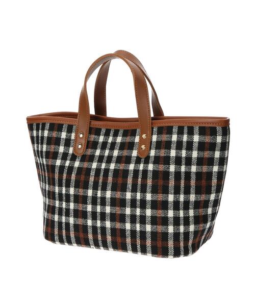 AMERICAN HOLIC（アメリカンホリック）の「チェック柄トート（トートバッグ・レディース・ブラック/ベージュ/オフホワイト・FREE）」の8枚目の写真