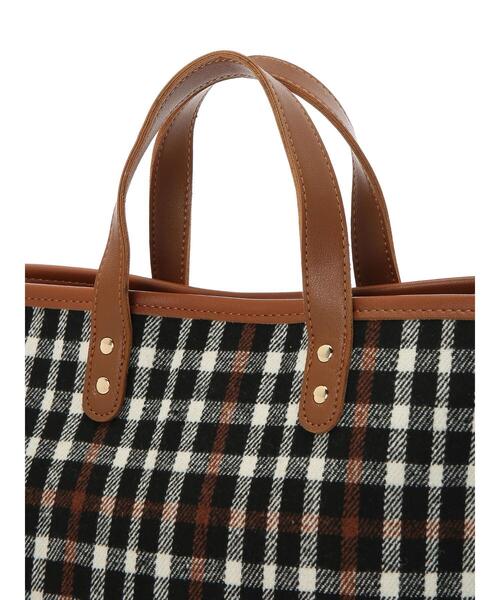 AMERICAN HOLIC（アメリカンホリック）の「チェック柄トート（トートバッグ・レディース・ブラック/ベージュ/オフホワイト・FREE）」の10枚目の写真