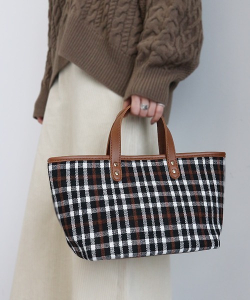 AMERICAN HOLIC（アメリカンホリック）の「チェック柄トート（トートバッグ・レディース・ブラック/ベージュ/オフホワイト・FREE）」の2枚目の写真