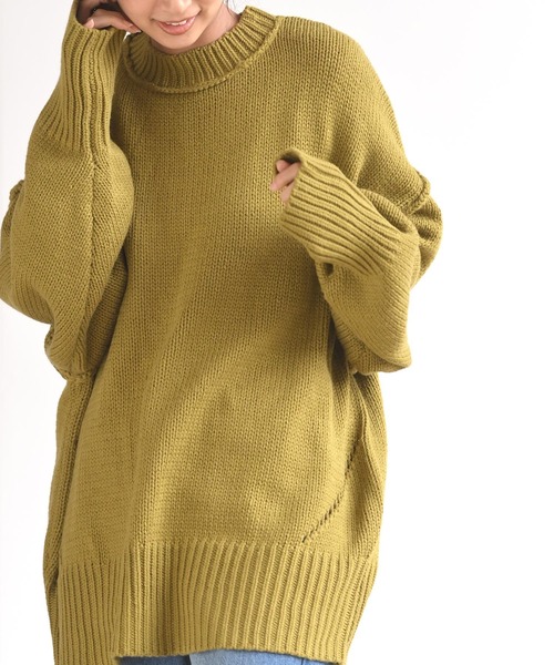 rps（アールピーエス）の「アウトシームワイドニットプルオーバー（ニット/セーター・レディース・ラベンダー/グリーン/ベージュ・M）」の8枚目の写真