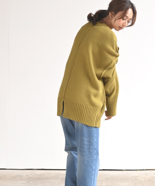 rps（アールピーエス）の「アウトシームワイドニットプルオーバー（ニット/セーター・レディース・ラベンダー/グリーン/ベージュ・M）」の18枚目の写真