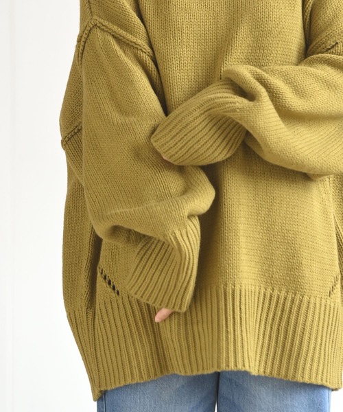 rps（アールピーエス）の「アウトシームワイドニットプルオーバー（ニット/セーター・レディース・ラベンダー/グリーン/ベージュ・M）」の10枚目の写真