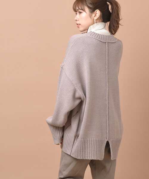 rps（アールピーエス）の「アウトシームワイドニットプルオーバー（ニット/セーター・レディース・ラベンダー/グリーン/ベージュ・M）」の15枚目の写真