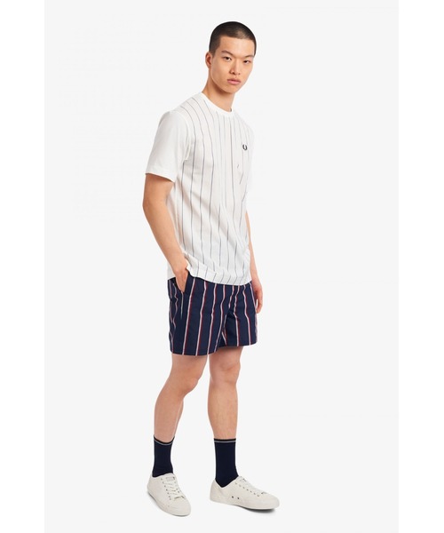 FREDPERRY WOVEN PANEL ストライプ Tシャツ Fred Perry ストライプ Tシャツ | ピンク | FARFETCH JP