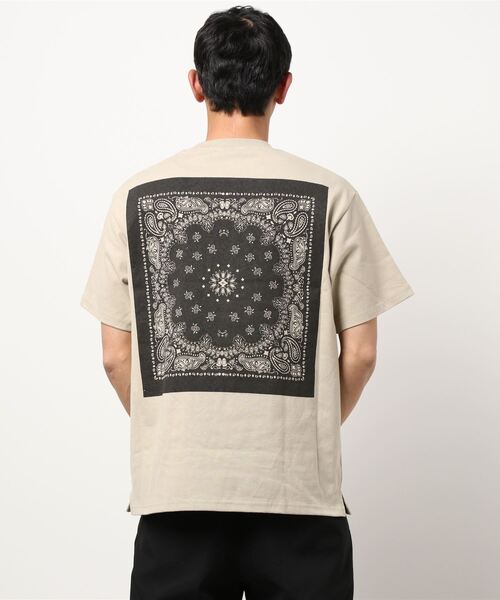 coca（coca）（コカ）の「ヘビーウェイトバックバンダナプリントTシャツ（Tシャツ/カットソー・メンズ・ホワイト/ベージュ・MEDIUM/LARGE）」の18枚目の写真