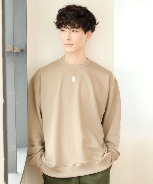 TopIsm(トップイズム)の「ワイドシルエット バックプリント スウェット(Tシャツ/カットソー・メンズ・ブラック/パープル/ネイビー/グレー/ベージュ系その他/ベージュ・M/L)」の13枚目の写真