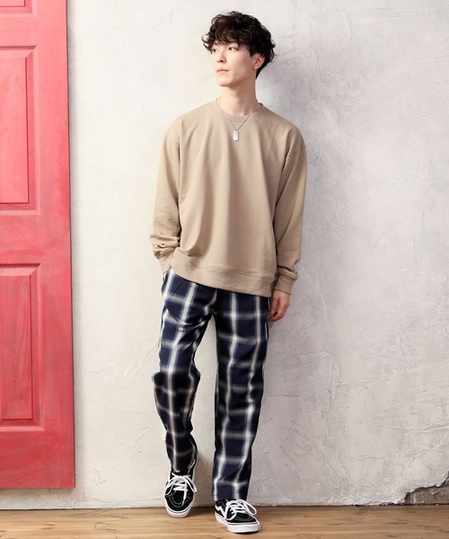 TopIsm(トップイズム)の「ワイドシルエット バックプリント スウェット(Tシャツ/カットソー・メンズ・ブラック/パープル/ネイビー/グレー/ベージュ系その他/ベージュ・M/L)」の14枚目の写真