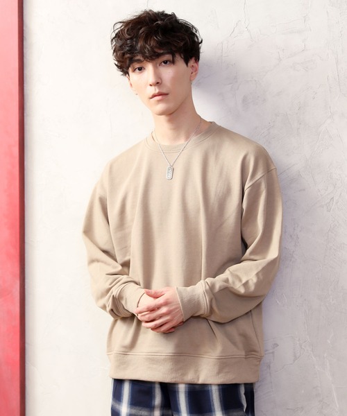 TopIsm(トップイズム)の「ワイドシルエット バックプリント スウェット(Tシャツ/カットソー・メンズ・ブラック/パープル/ネイビー/グレー/ベージュ系その他/ベージュ・M/L)」の15枚目の写真