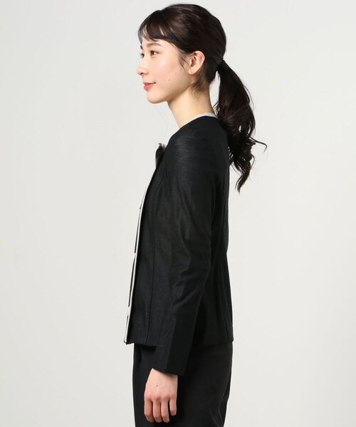 GGD（ジージーディー）の「HAVE A NICE TRIP / ハヴァナイストリップ　ウォッシャブルアサカラートリムカーデ（カーディガン/ボレロ・レディース・バーガンディー/サンドグレー/ベージュ/ピンク/ブラック・L/LL/M）」の6枚目の写真