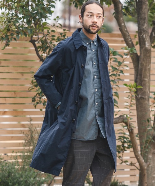 CAMBIO(カンビオ)の「mj7800-MACLOWLY ステンカラーコート(ステンカラーコート・メンズ・サックスブルー/ピンク/サンドベージュ/ネイビー・L/M)」の3枚目の写真