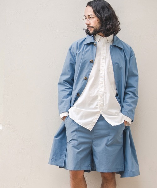 CAMBIO(カンビオ)の「mj7800-MACLOWLY ステンカラーコート(ステンカラーコート・メンズ・サックスブルー/ピンク/サンドベージュ/ネイビー・L/M)」の4枚目の写真