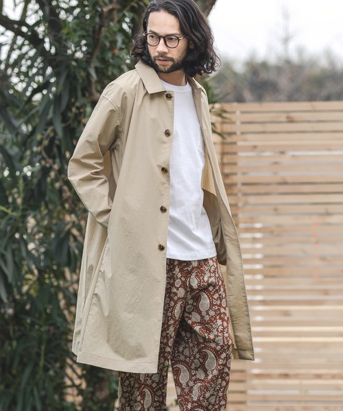 CAMBIO(カンビオ)の「mj7800-MACLOWLY ステンカラーコート(ステンカラーコート・メンズ・サックスブルー/ピンク/サンドベージュ/ネイビー・L/M)」の2枚目の写真