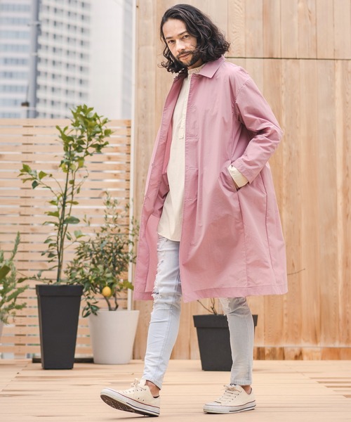 CAMBIO(カンビオ)の「mj7800-MACLOWLY ステンカラーコート(ステンカラーコート・メンズ・サックスブルー/ピンク/サンドベージュ/ネイビー・L/M)」の19枚目の写真