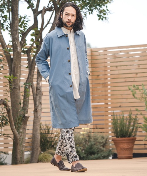 CAMBIO(カンビオ)の「mj7800-MACLOWLY ステンカラーコート(ステンカラーコート・メンズ・サックスブルー/ピンク/サンドベージュ/ネイビー・L/M)」の21枚目の写真