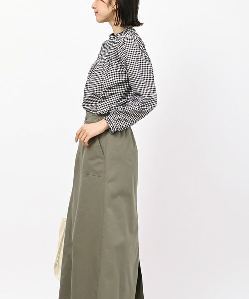 rps(アールピーエス)の「テンセル綿麻長袖スモッキングブラウス(シャツ/ブラウス・レディース・オフホワイト/ブルー/グレイッシュベージュ/チェック・M/フリー)」の13枚目の写真