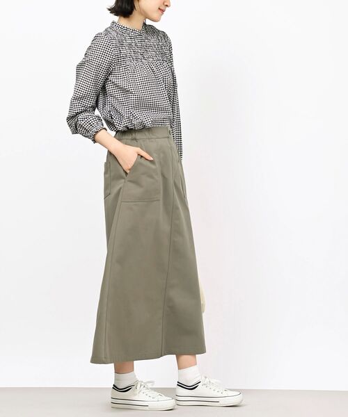 rps(アールピーエス)の「テンセル綿麻長袖スモッキングブラウス(シャツ/ブラウス・レディース・オフホワイト/ブルー/グレイッシュベージュ/チェック・M/フリー)」の15枚目の写真