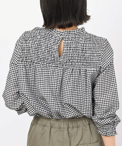 rps(アールピーエス)の「テンセル綿麻長袖スモッキングブラウス(シャツ/ブラウス・レディース・オフホワイト/ブルー/グレイッシュベージュ/チェック・M/フリー)」の18枚目の写真