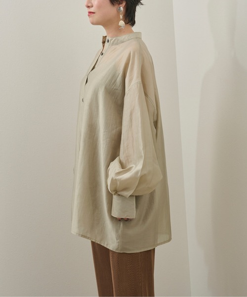 Ambre Neige(アンブルネージュ)の「バルーン袖シアーシャツ/【WEB/EC限定商品】(シャツ/ブラウス・レディース・オリーブ/クリアブラウン/グレイッシュベージュ・FREE)」の8枚目の写真