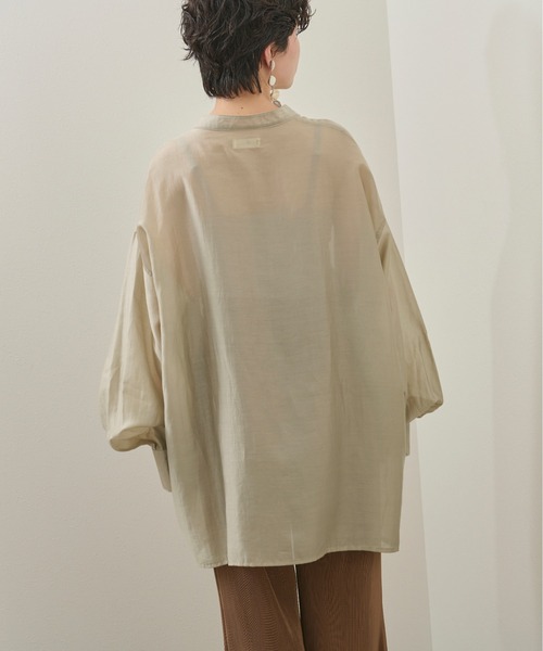 Ambre Neige(アンブルネージュ)の「バルーン袖シアーシャツ/【WEB/EC限定商品】(シャツ/ブラウス・レディース・オリーブ/クリアブラウン/グレイッシュベージュ・FREE)」の6枚目の写真