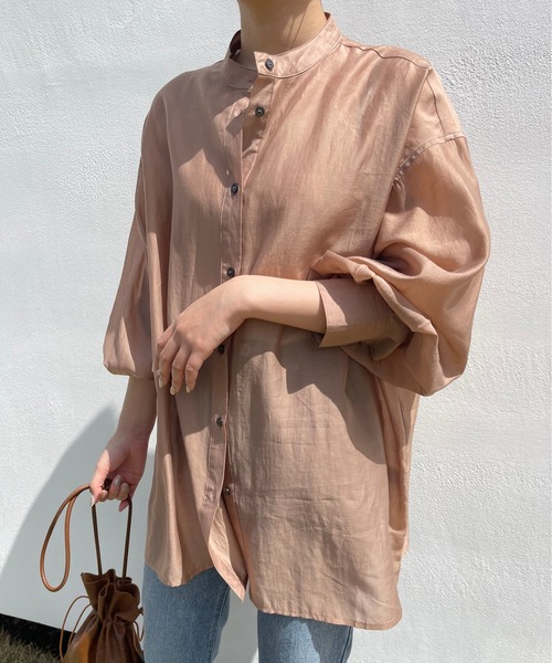 Ambre Neige(アンブルネージュ)の「バルーン袖シアーシャツ/【WEB/EC限定商品】(シャツ/ブラウス・レディース・オリーブ/クリアブラウン/グレイッシュベージュ・FREE)」の15枚目の写真