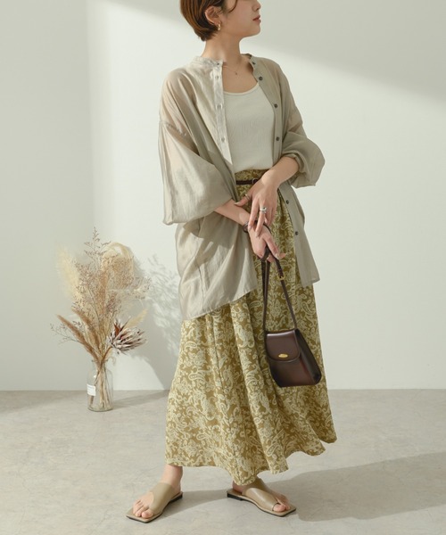 Ambre Neige(アンブルネージュ)の「バルーン袖シアーシャツ/【WEB/EC限定商品】(シャツ/ブラウス・レディース・オリーブ/クリアブラウン/グレイッシュベージュ・FREE)」の9枚目の写真