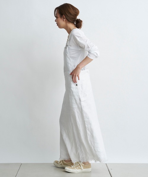 DouDou（ドゥドゥ）の「【新色追加】リネンジャンスカ（ワンピース・レディース・ホワイト/グレイッシュベージュ/ブラック・FREE）」の21枚目の写真