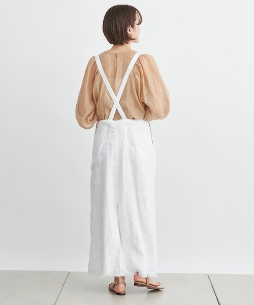 DouDou（ドゥドゥ）の「【新色追加】リネンジャンスカ（ワンピース・レディース・ホワイト/グレイッシュベージュ/ブラック・FREE）」の15枚目の写真