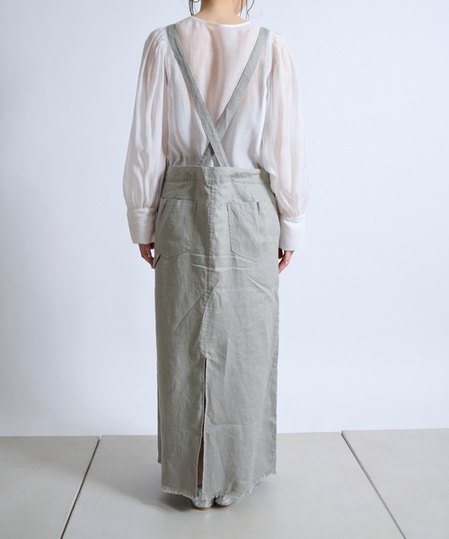 DouDou（ドゥドゥ）の「【新色追加】リネンジャンスカ（ワンピース・レディース・ホワイト/グレイッシュベージュ/ブラック・FREE）」の20枚目の写真