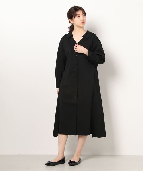 KOBE LETTUCE（コウベレタス）の「撥水＋撥油加工抜き衿デザインシャツワンピース（マタニティウェア/グッズ・レディース・オフホワイト/ブラック/ベージュ/パープル系その他・FREE）」の19枚目の写真