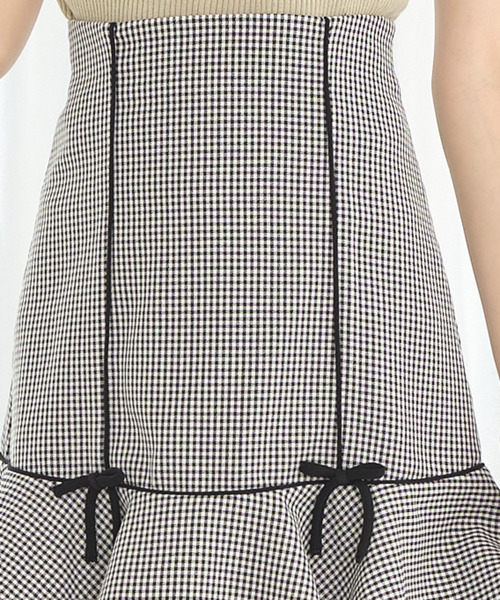 TITTY&CO.（ティティーアンドコー）の「ヘムフレアパイピングミニスカート（スカート・レディース・ライトグリーン/マルチ/グレー・SMALL/MEDIUM）」の16枚目の写真