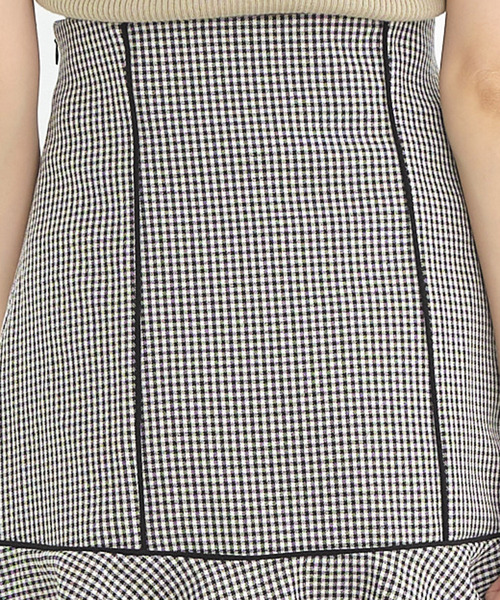 TITTY&CO.（ティティーアンドコー）の「ヘムフレアパイピングミニスカート（スカート・レディース・ライトグリーン/マルチ/グレー・SMALL/MEDIUM）」の18枚目の写真