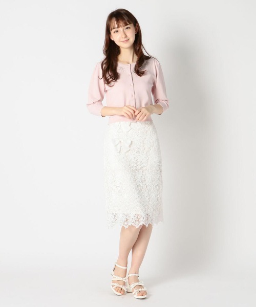 LODISPOTTO（ロディスポット）の「フルール刺繍フェアリーカーディガン（カーディガン/ボレロ・レディース・ホワイト/ネイビー/ピンク・MEDIUM）」の8枚目の写真