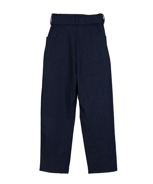 Figments(フィグメンツ)の「ベルテッドデニムパンツ(デニムパンツ・レディース・ブラック/インディゴブルー・FREE)」の5枚目の写真