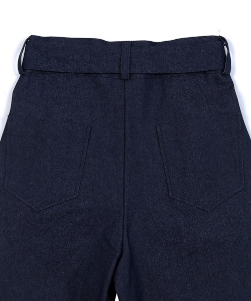 Figments(フィグメンツ)の「ベルテッドデニムパンツ(デニムパンツ・レディース・ブラック/インディゴブルー・FREE)」の9枚目の写真