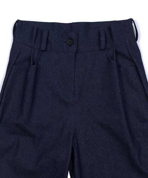 Figments(フィグメンツ)の「ベルテッドデニムパンツ(デニムパンツ・レディース・ブラック/インディゴブルー・FREE)」の6枚目の写真