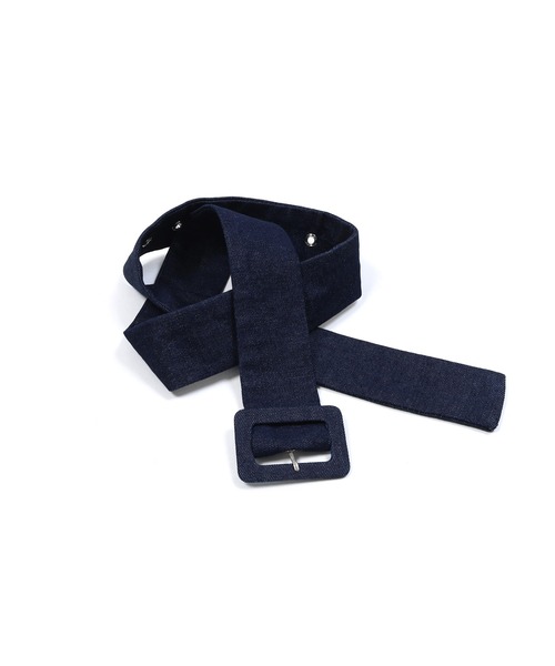 Figments(フィグメンツ)の「ベルテッドデニムパンツ(デニムパンツ・レディース・ブラック/インディゴブルー・FREE)」の12枚目の写真