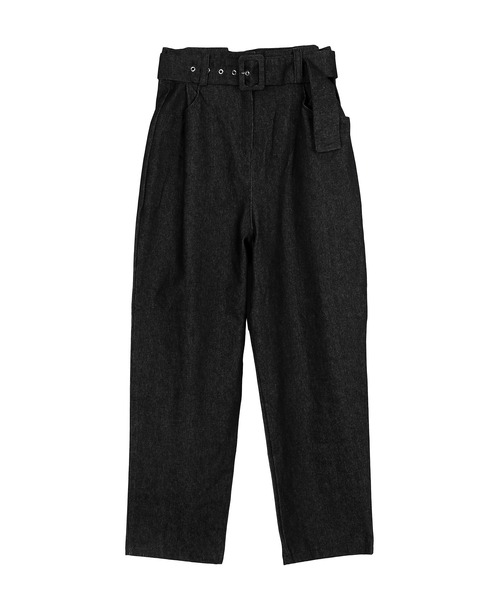 Figments(フィグメンツ)の「ベルテッドデニムパンツ(デニムパンツ・レディース・ブラック/インディゴブルー・FREE)」の18枚目の写真