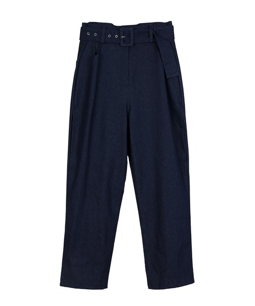 Figments(フィグメンツ)の「ベルテッドデニムパンツ(デニムパンツ・レディース・ブラック/インディゴブルー・FREE)」の19枚目の写真